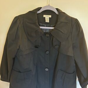 Vertigo Black Button-Up Coat, Size Large